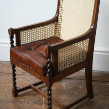 Child's Bergere Chair with Leather Cushion